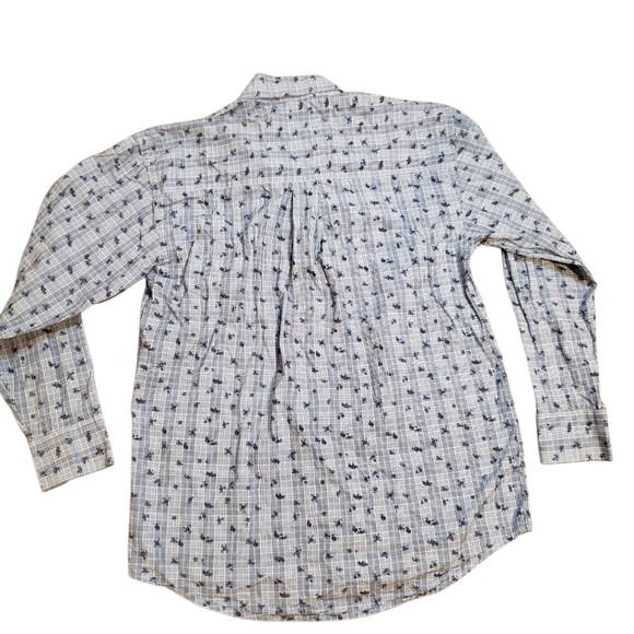 Wrangler Grey Blue Floral Button Down Western Shirt Small - Picture 2 of 5